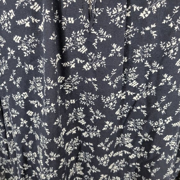 Skies Are Blue Womens Top 1X Plus 3/4 Sleeve Blue Floral Sash Keyhole FLO133E - Picture 7 of 10